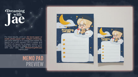 Print-at-home memo pad